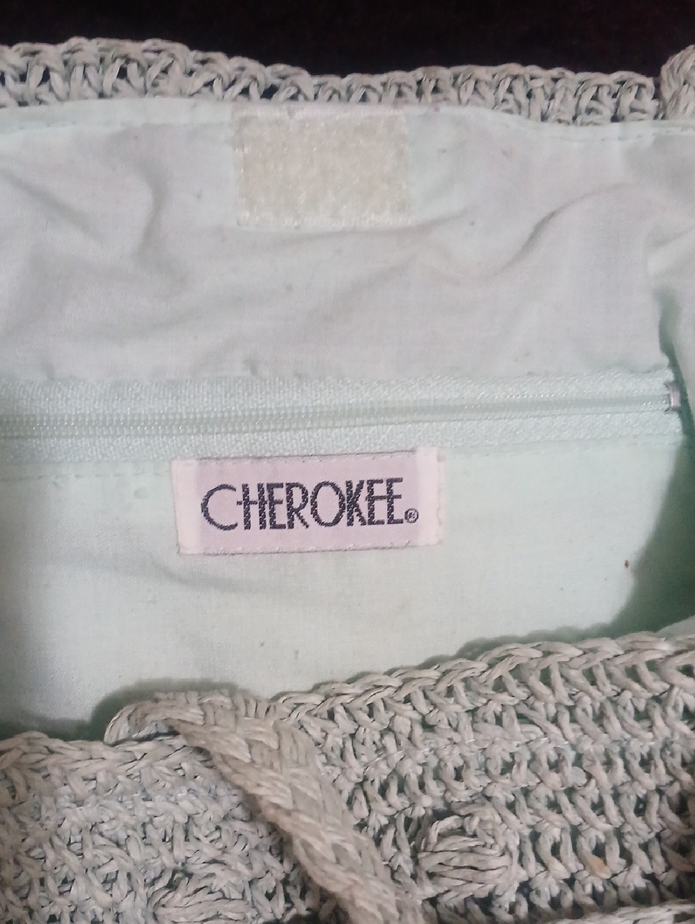 Cherokee Crochet Tote Bag in Mint Green